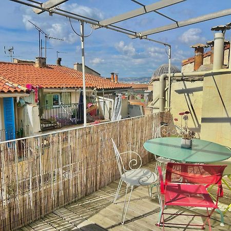 Le Panier - Joli Duplex Centre Ville Historique Avec Grande Terrasse Et Balneo Proche Vieux Port Marsella Exterior foto